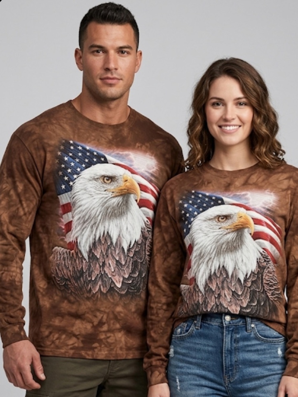 The mountain Long Sleeve Eagle Graphic Shirt